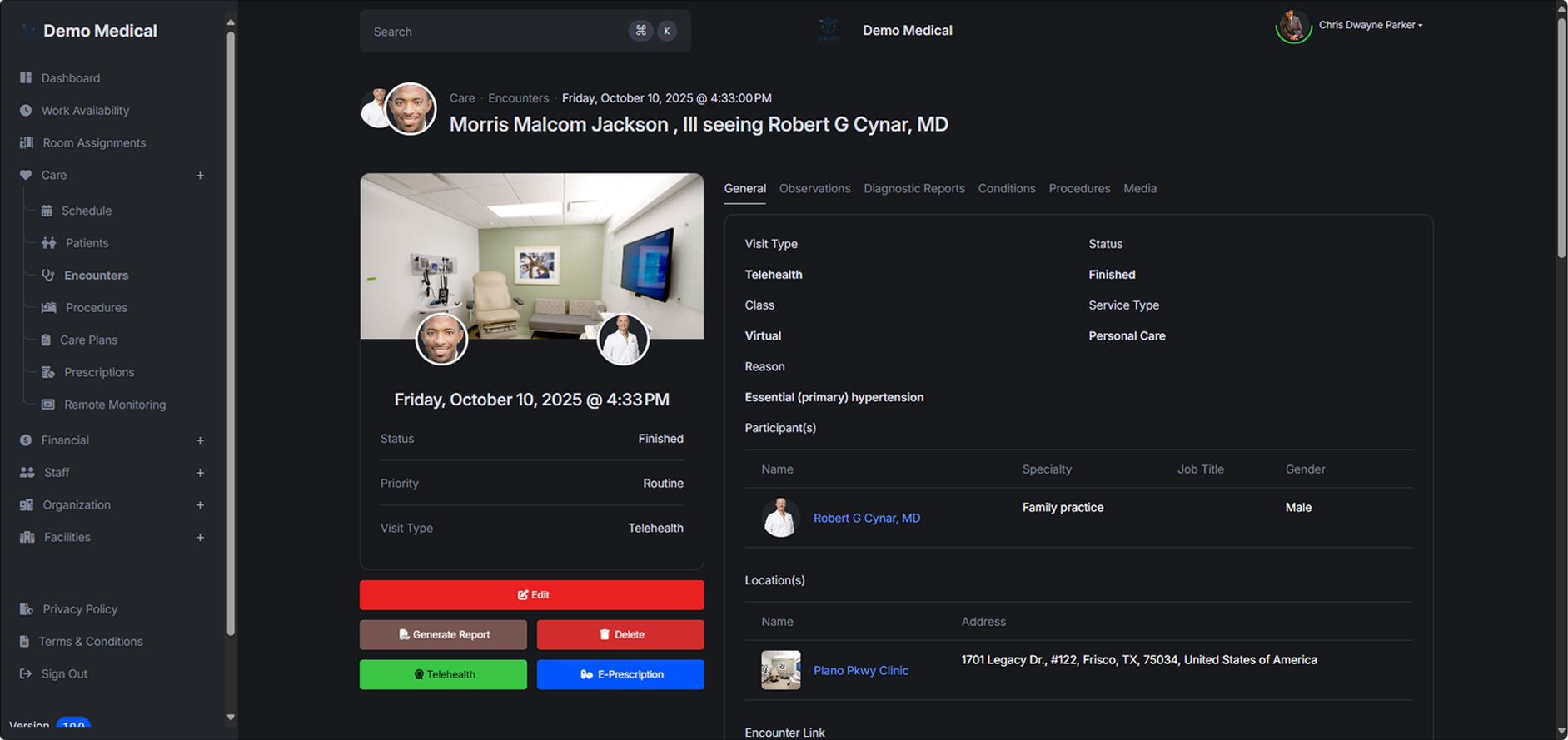 Dyvine EHR dashboard preview