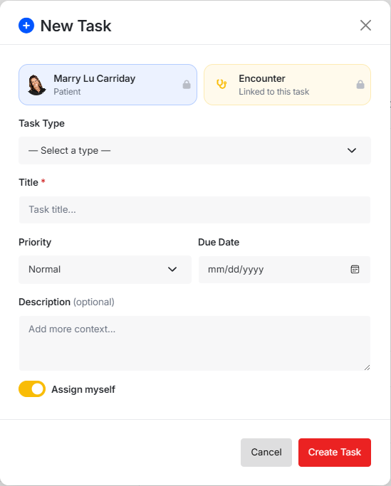 Create task from encounter